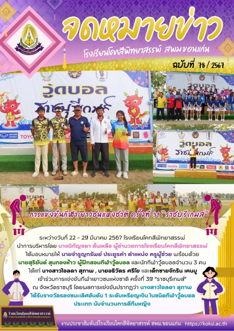 ฉ77/2567 การแข่งขันกีฬาเยาวชนแห่งชาติ ครั้งที่ 39 “ราชบุรีเกมส์”